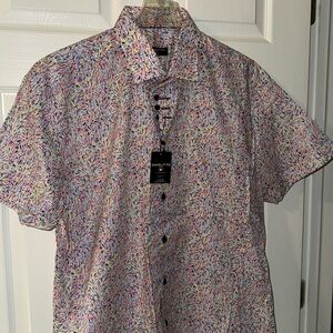NWT Masutto Men's 2XL Button Down Shirt Confetti